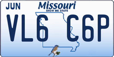 MO license plate VL6C6P