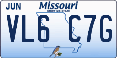 MO license plate VL6C7G
