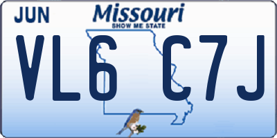 MO license plate VL6C7J