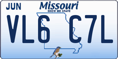 MO license plate VL6C7L