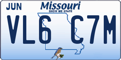 MO license plate VL6C7M