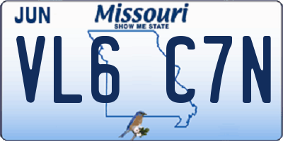 MO license plate VL6C7N