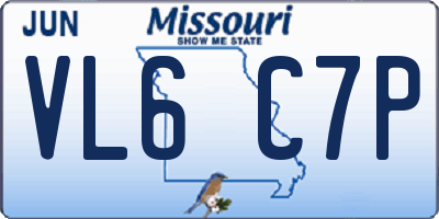MO license plate VL6C7P