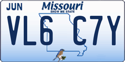 MO license plate VL6C7Y
