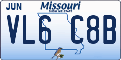 MO license plate VL6C8B