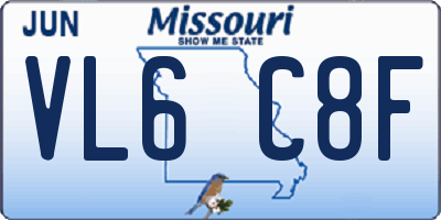MO license plate VL6C8F