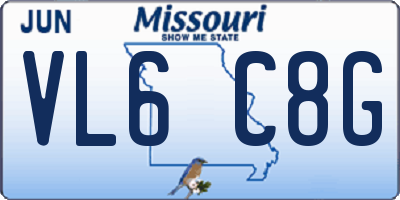 MO license plate VL6C8G