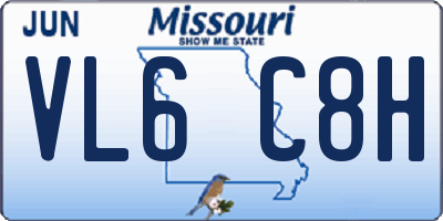 MO license plate VL6C8H