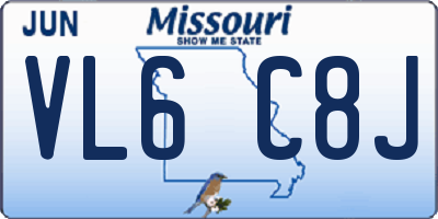 MO license plate VL6C8J
