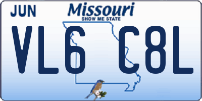 MO license plate VL6C8L