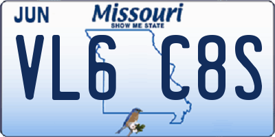 MO license plate VL6C8S