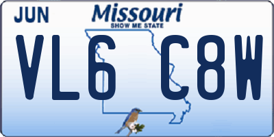 MO license plate VL6C8W