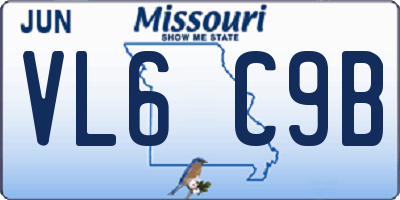 MO license plate VL6C9B