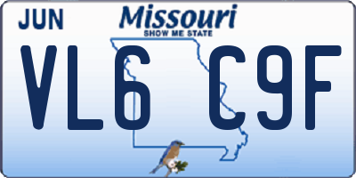 MO license plate VL6C9F