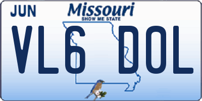 MO license plate VL6D0L