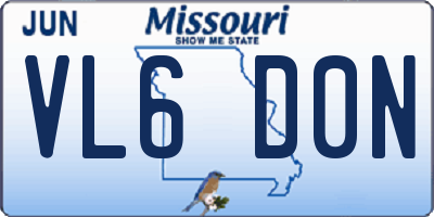 MO license plate VL6D0N
