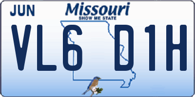 MO license plate VL6D1H