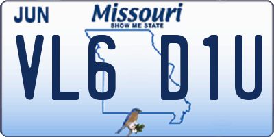 MO license plate VL6D1U