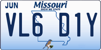 MO license plate VL6D1Y