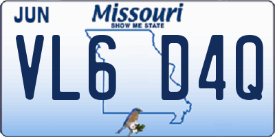 MO license plate VL6D4Q