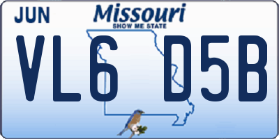 MO license plate VL6D5B