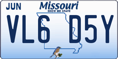 MO license plate VL6D5Y