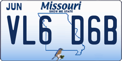 MO license plate VL6D6B