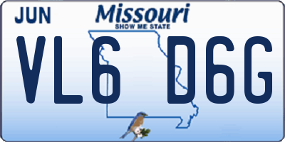 MO license plate VL6D6G