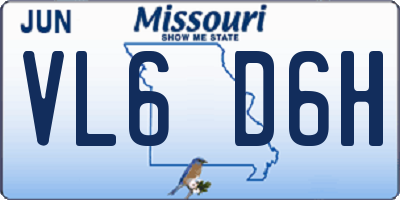 MO license plate VL6D6H