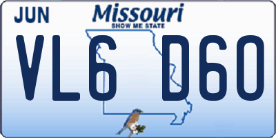 MO license plate VL6D6O