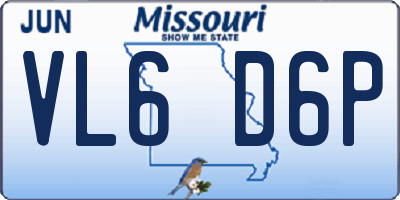 MO license plate VL6D6P