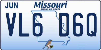 MO license plate VL6D6Q