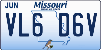 MO license plate VL6D6V
