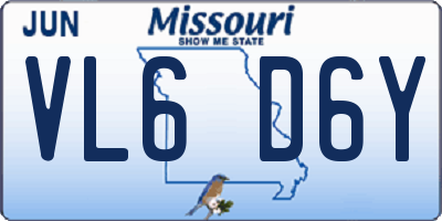 MO license plate VL6D6Y