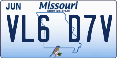 MO license plate VL6D7V