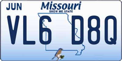 MO license plate VL6D8Q