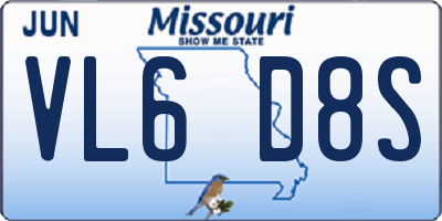 MO license plate VL6D8S