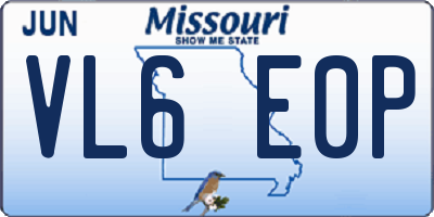 MO license plate VL6E0P