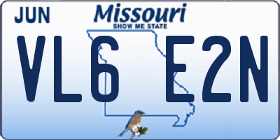 MO license plate VL6E2N