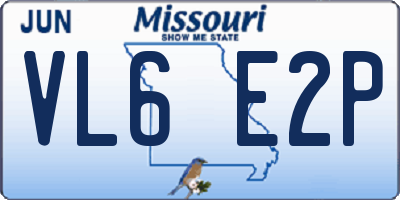 MO license plate VL6E2P