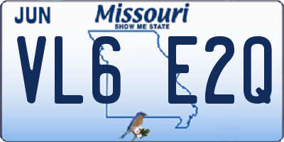 MO license plate VL6E2Q
