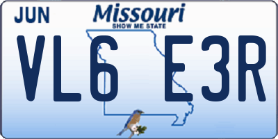 MO license plate VL6E3R