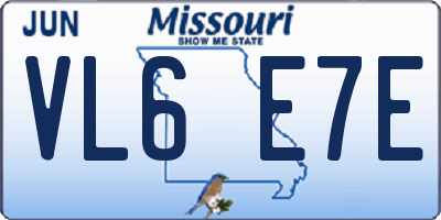 MO license plate VL6E7E