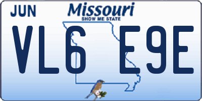 MO license plate VL6E9E