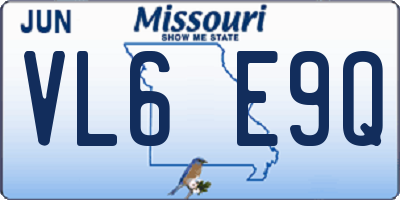 MO license plate VL6E9Q