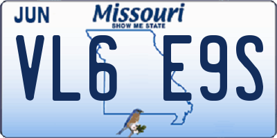 MO license plate VL6E9S