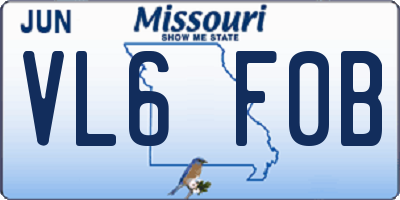 MO license plate VL6F0B