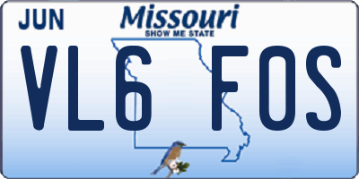 MO license plate VL6F0S