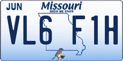 MO license plate VL6F1H
