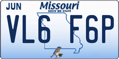 MO license plate VL6F6P